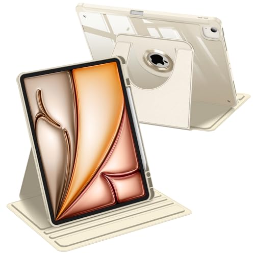 Protection iPad Air 13 M4 Étui Antichoc Pivotant 360 Degrés Transparent Lumière Stellaire