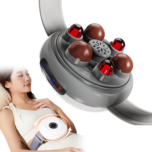 Masajeador Abdominal, Cinturón De Compresión Caliente a Temperatura Constante, Cabezal De Masaje Bianstone De 35 Mm, 3 Niveles De Intensidad Ajustable, Amasado hacia Adelante/hacia Atrás