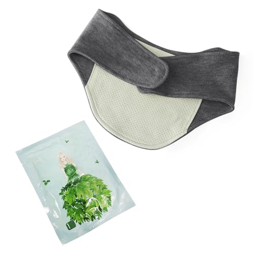 Selbsterwärmende Nackenbandage Nackenband Halskrause Nackenwärmer Turmalin Nackenpolster Hals Pad Nackenkissen Nacken Wickelbandriemen mit Klettverschluss Halskrause Gürtel für Büro Nackenschmerzen