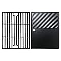Uniflasy Cast Iron Cooking Grate and Cooking Griddle Replacement for Nexgrill 4 Burner 720-0830H 720-0670A 720-0783E 5 Burner 720-0888N Uniflame GBC981 Replacement for Kenmore 41516106210 415.16106210