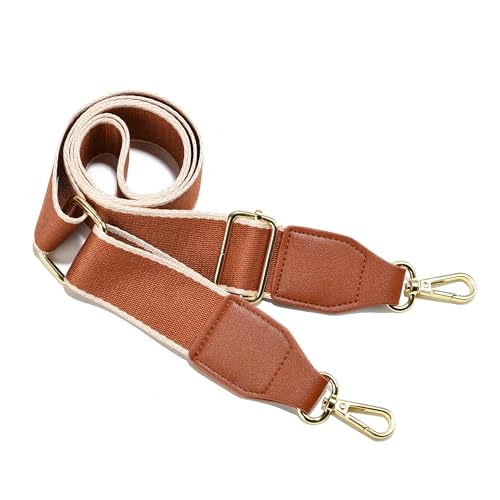 Image of Purse Strap Wide Replacement Crossbody Bag Straps, 1.5 inch Canvas Handbag Shoulder Strap, Adjustable Tote Belt(Gold Hardware