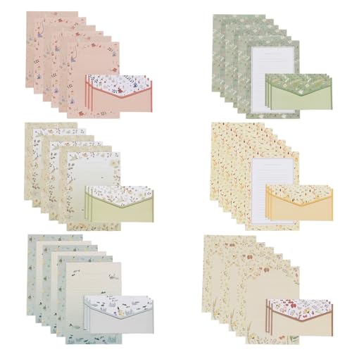 Image of 54PCS Writing Paper and Envelopes, 6 Different Pattern Letter Writing Set, Unique Animals Design 36Pcs Letter Writing Paper and 18Pcs Envelopes for Letters, Poetry, Invitations & Thank You Cards