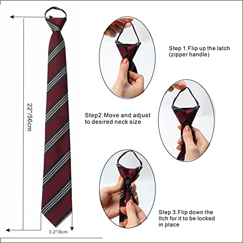 Image of Mens Ties, Mens Zipper Ties Neckties for Men, Silky Zip Up Ties, Men's Pretied Ties Set