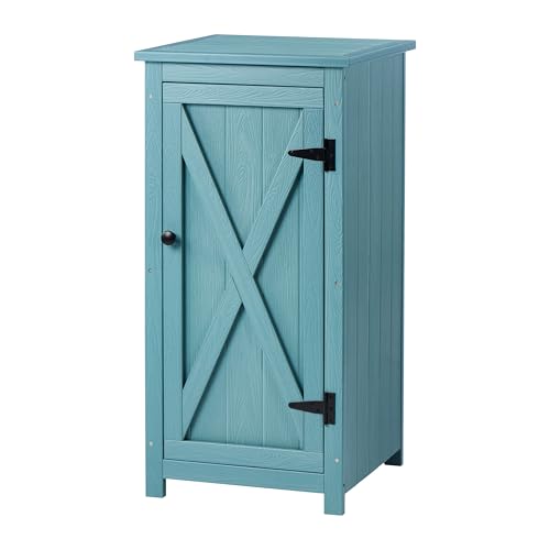 HABAU Outdoor Storage Cabinet Weatherproof, Small HIPS Patio Cabinet with