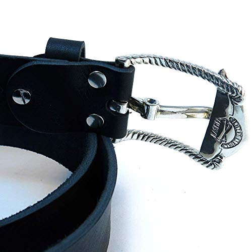 Leather Belt with Anchor german silver buckle, Handmade Navy solid german silver belt buckle on leather belt4