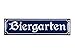 Produktbild Sosenco Biergarten Schild - 10x40 cm - Keramik Emaille - Wetterfest - Oktoberfest Schild  Deko Blechschild  Emailleschild  Emailschild (Blau)
