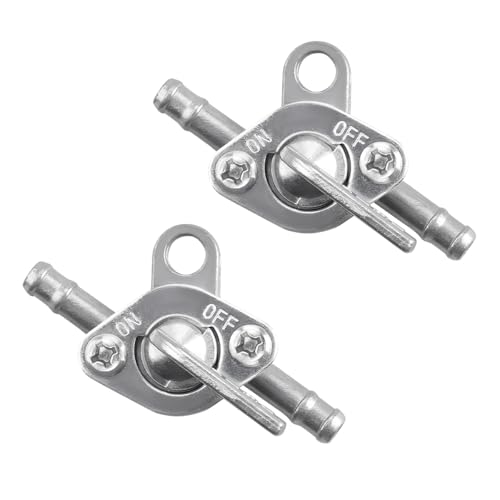 FSTURIOS 2 PCS Inline Fuel Tank Tap Valve 6mm Motorcycle Inline Fuel Petcock Shut Off Valve Gas Fuel Tank Tap On-Off Switch for 50/70/90/110/125/140/150cc ATV Scooter Dirt Bike