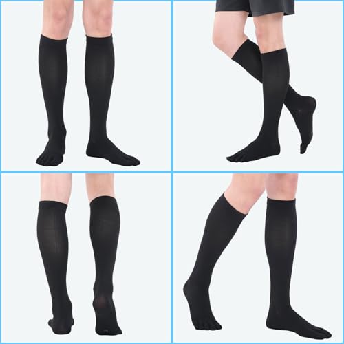 Image of 3 Pairs cool-max Compression Toe Socks for Women 15mmHg Circulation Support Socks for Athletic