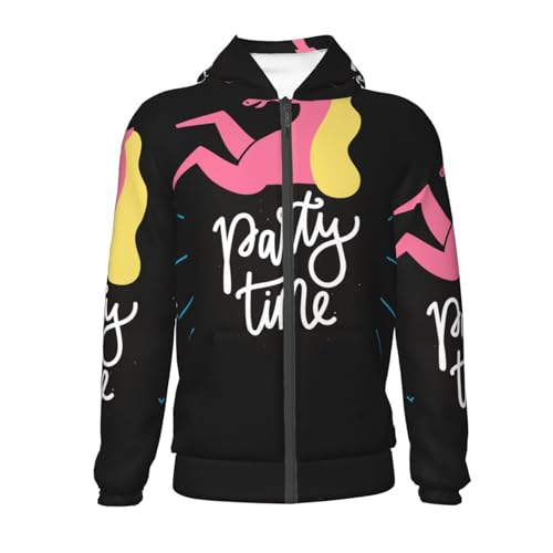 Party time Kid Hoodies Boys Zip Up Sweatshirts Girls Pullover with Pocket2