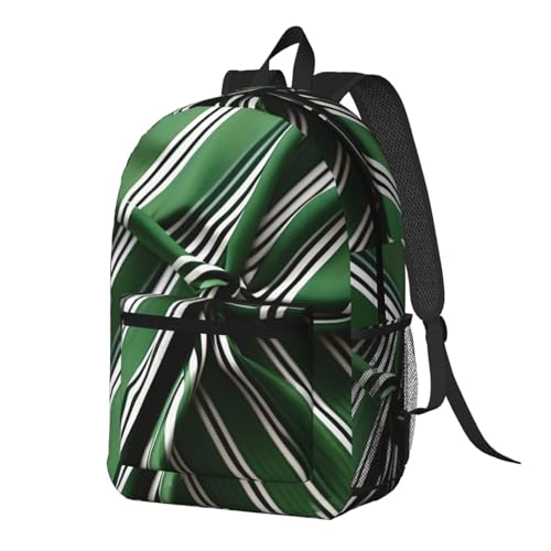 Sac à dos de voyage portable noir de 43,2 cm à rayures vertes