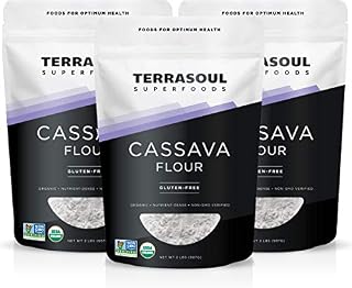 Terrasoul Superfoods Organic Cassava Flour, 6 Lbs (3 Pack) - Tested Gluten-Free |