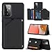 Jorisa Wallet Case for Samsung Galaxy A02S,Slim Lightweight PU Leather Flip Folio Purse Stand Phone Cover with Card Holder Slots Magnetic Closure Soft Silicone Bumper Case,Black