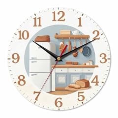 Farmhouse Kitchen Fridge Bread Wall Clock 10 Inch Silent Non Ticking Farmhouse Kitchen Fridge Bread Wall Clock 10 Inch Silent Non Ticking product