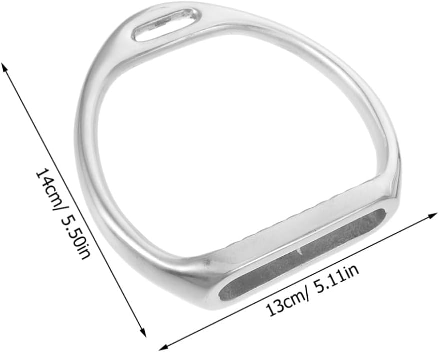 Yardwe Aluminum Alloy Stirrup for Horse Riding and Training, Silver English Saddle Stirrups with Anti-Slip Texture, Lightweight Sturdy Equestrian Gear for Enhanced Coordination