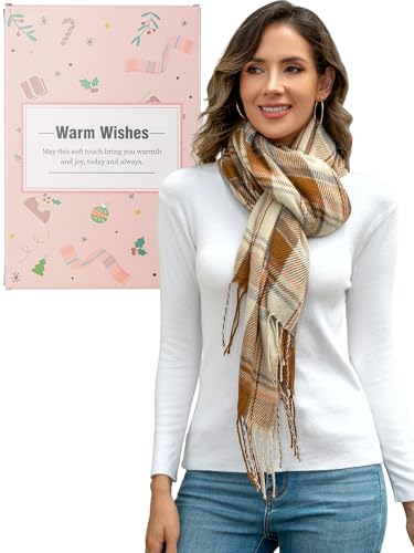 Winter Scarf for Women Warm Tartan Plaid Scarfs Soft Lightweight Long Scarves Fashion Shawl Wraps Elegant Ladies Gifts2