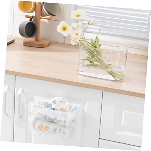 KOMBIUDA Caneca de basura transparente colgante rectangular miniatura 4