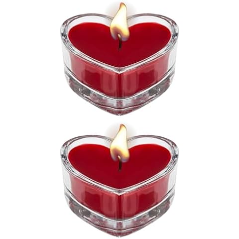 AKH Heart Shaped Candles in Glass Jar Cover