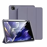 【Protection anti-rayures】Cet étui pour iPad Pro 11 pouces 4e génération avec cuir PU sur le devant et doublure en microfibre douce empêche votre tablette d'être rayée. Le pare-chocs arrière flexible en TPU offre une excellente protection contre les rayures, les chocs, les chutes et les chocs
