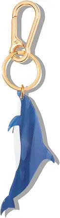 Seahorse Bag Charm & Keychain - Acetate Seahorse with Gold-Tone Metal Ring & Lobster Clasp