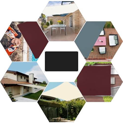 Filet d'ombrage 2x2.5m noir en polyester résistant avec cordons pour balcon