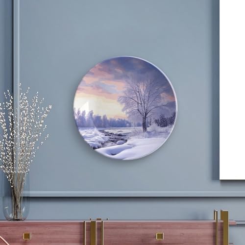 Plato decorativo de porcelana invierno 7 pulgadas miniatura 5