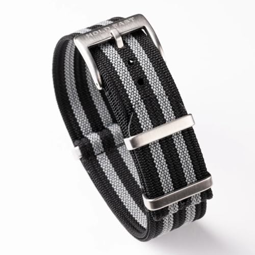 Anchor Strap Co | 22mm Ribbed Nylon Watch Strap | Ridge Weave Quick-Dry Band | Brushed Stainless Steel Buckle | Floating Keeper | Heat-Sealed Notches | 5.758.5in Wrists |Bond