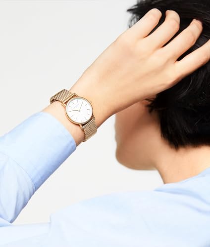 Liebeskind Berlin Orologio da polso da donna – 30 mm al quarzo con cassa rotonda – Cinturino in maglia in acciaio inox – 5 ATM impermeabile – Senza tempo e filigrana, gold, 30 mm, oro - Immagine 4