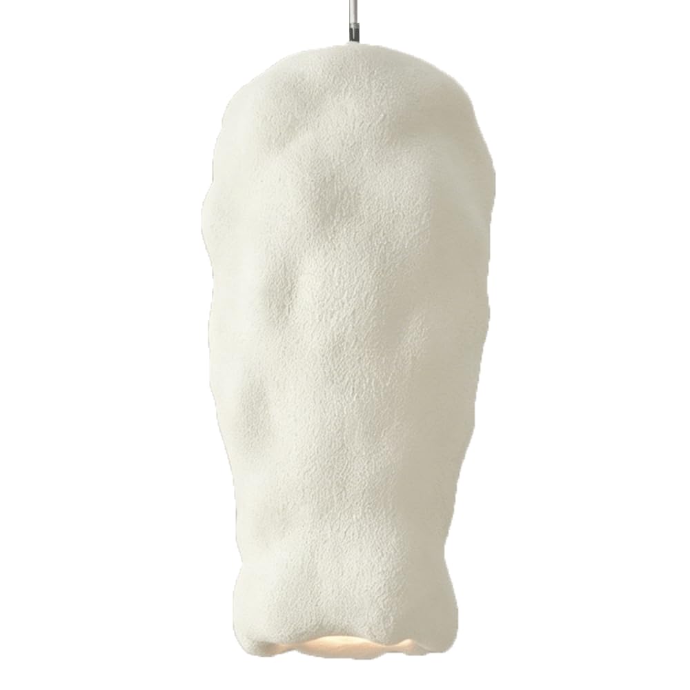 ESIYUVO 11.4in Wabi Sabi High Density Polystyrene Chandelier Irregular Cylinder Hanging Lamp Kitchen Island Pendant Light Fixture Lighting Fixture for Living Room Bedroom Café Entryway Dining Room