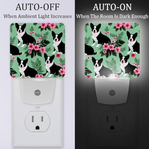 Lámpara Nocturna LED Sensor 2 Piezas Perros y Flores miniatura 2