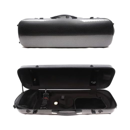 Yinfente 4/4 Nuevo violín caso fibra de carbono fibra de vidrio caso oblongo fuerte luz tamaño completo partitura bolsa