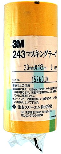 スリーエム 塗装用マスキングテープ 建築塗装用 243J Plus 20mmX18m 6巻入り