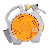 Dickly Wasserrohrwagen Schlauchwagen Gartenschlauchaufroller Mini Schlauchaufbewahrung Komfortabler Handgriff Material PP für Terrasse Fensterpflege Autopfle, Gelb