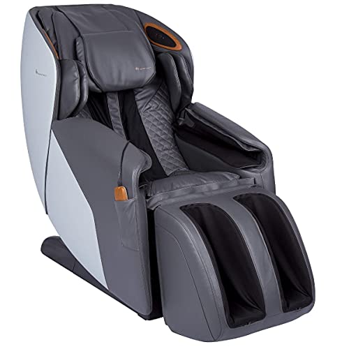 Human Touch Quies Zero Gravity Massage Chair, Full Body Back, Leg, Shoulder Acupressure, 9 Programmed S & L Track Massages, Dual Lumbar Heat w Extending Calf & Foot Massage, Built-in Speakers, Gray
