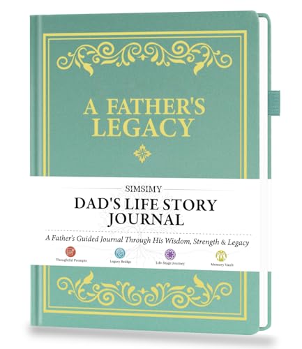 SIMSIMY Dad's Life Story Journal, A Family Keepsake with Prompt