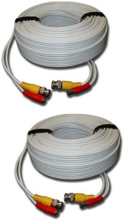 2 Pack of 150ft 150 Feet All-In-One Siamese CCTV Security Camera BNC Video and Power Cable for Surveillance System