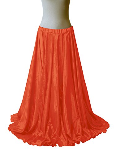 40" Long Satin Belly Dance Full Circle Skirt Swing Jupe Rock 360 Degree Flamenco2