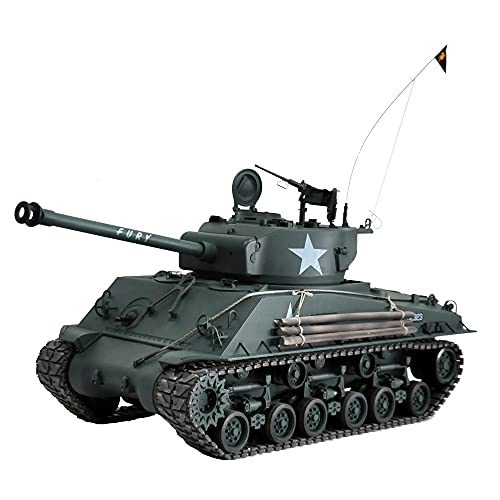 HOOBEN 1/10 M4A3E8 Fury Sherman RC Tank Model RTR Assembled Standard Green Version 6620F