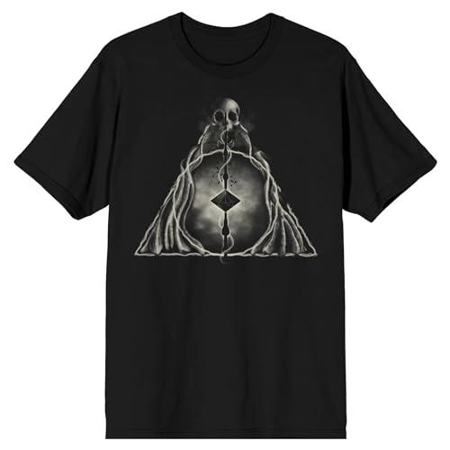 Harry Potter Deathly Hallows Graphic Men's Black Short Sleeve Tee-Large