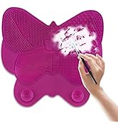 Makeup Brush Cleaner Mat Silicone Makeup Brush Cleaning Scrubber, Wsimily Big Size Portable Makeu...