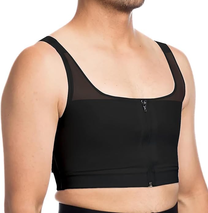 Men Compression Vest for Post Surgery, Gynecomastia Chest Binder Compression Shapewear for Men Moisture-Wicking