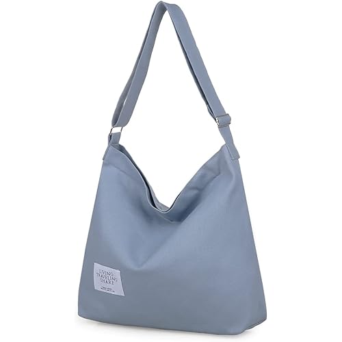 Covelin Women's Retro Large Size Canvas Shoulder Bag Hobo Crossbody Handbag Casual Tote