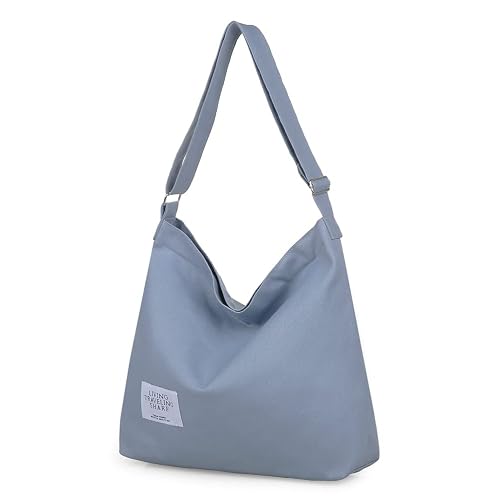 Covelin Women's Retro Large Size Canvas Shoulder Bag Hobo Crossbody