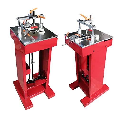 INTBUYING Manual Iron Picture Framing Machine, Joining Frame Wood Corner Pedal Angle Joiner with Four Nail Heads Miter Frame Machine Vertical Type