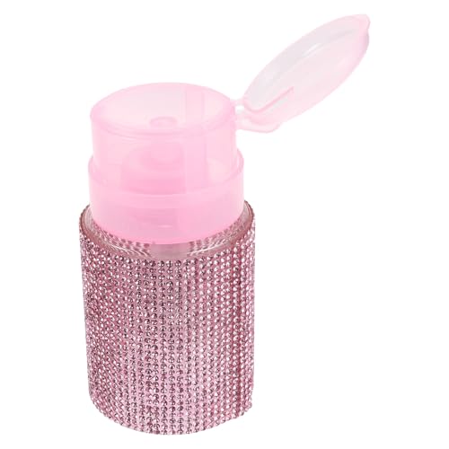 POPETPOP Botella Dispensadora Rellenable de 200ml Bomba de Presión y Diseño de Rhinestones para Maquillaje, Adecuado para Viajes y Tocador