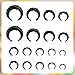 Mikovivi 18 Pcs Acrylic Septum Rings, Black C Shape Pincher Tapers Septum Ring Nose Gauge Stretching Kit for Nose Ear Gauges Size 14G 12G 10G 8G 6G 4G 2G 0G 00G