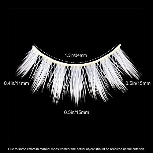 3 Pairs White Anime Eyelashes Christmas White Lashes Natural White False Eyelashes Wispy Faux Mink Lashes For Masquerades Cosplay New Year Party White Fake Lashes Makeup Lashes #TOP1