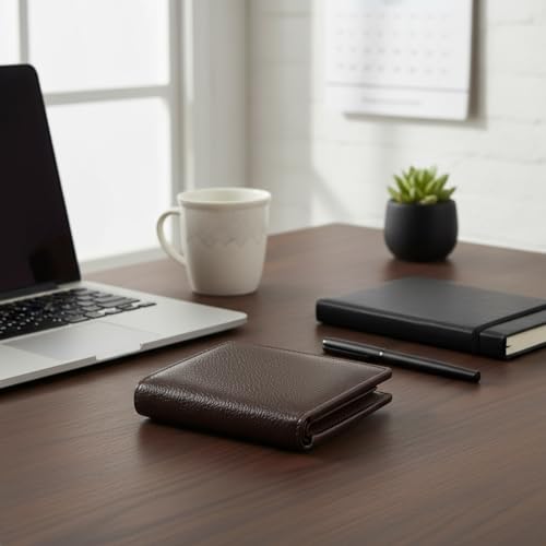 Slim Men's Leather Card Holder - Ultra-Thin & Lightweight (4.3" x 3.5" x 0.4", 0.11 lbs) - Perfect for Travel, Daily Commute, and Minimalist Style (brown)3