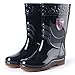 Yeah-hhi Bottes De Pluie Imperméables, Bottes De Travail en PVC Durables Bottes Extérieures Antidérapantes pour Les Travaux De Jardin De Printemps, Jardin, Ferme,Noir,44