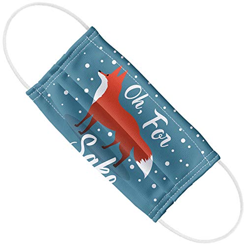 Oh For Fox Sake Funny on Teal 1-Ply Reusable Face Mask Covering with Adjustable Nose Wire, Unisex