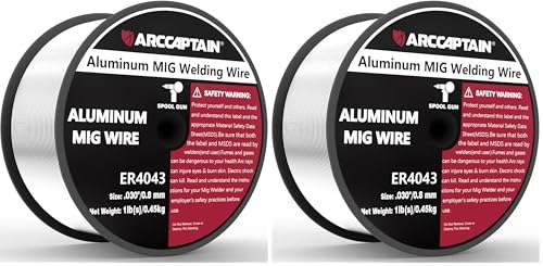 Image of ARCCAPTAIN Silicon Aluminum Welding Wire ER4043 .030 inch Mig Welding Wire, 1 Pound Spool (Pack of 2)